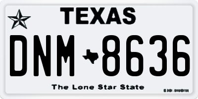TX license plate DNM8636