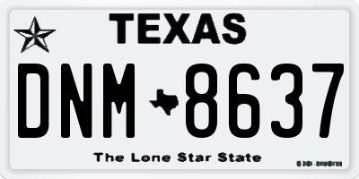 TX license plate DNM8637