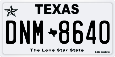 TX license plate DNM8640