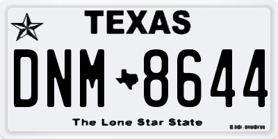TX license plate DNM8644