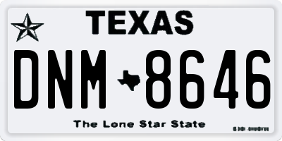 TX license plate DNM8646