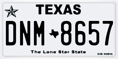 TX license plate DNM8657