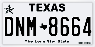 TX license plate DNM8664