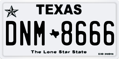 TX license plate DNM8666