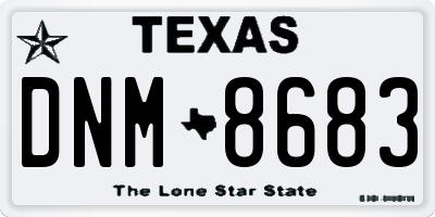 TX license plate DNM8683