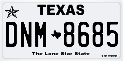 TX license plate DNM8685