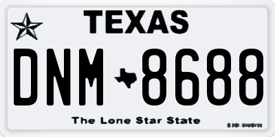 TX license plate DNM8688