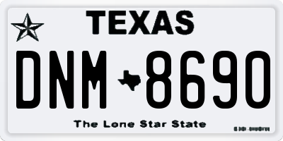 TX license plate DNM8690