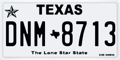 TX license plate DNM8713