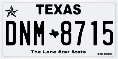 TX license plate DNM8715