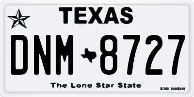 TX license plate DNM8727