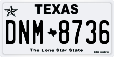 TX license plate DNM8736
