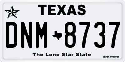 TX license plate DNM8737