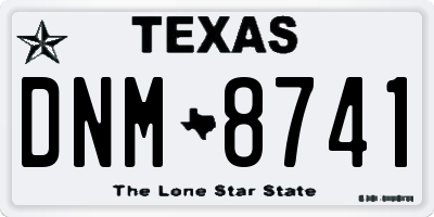 TX license plate DNM8741