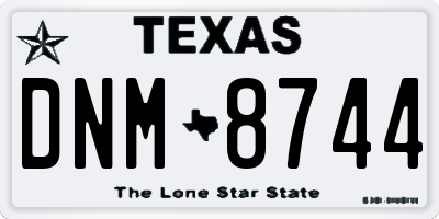 TX license plate DNM8744