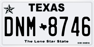 TX license plate DNM8746