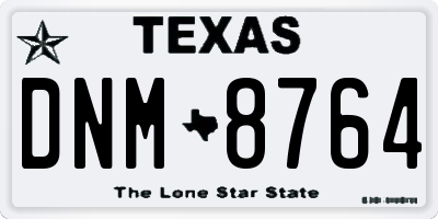 TX license plate DNM8764