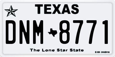 TX license plate DNM8771
