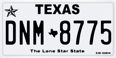 TX license plate DNM8775