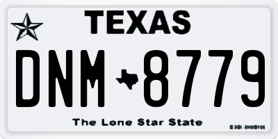 TX license plate DNM8779
