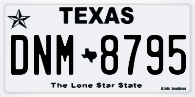 TX license plate DNM8795