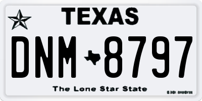 TX license plate DNM8797