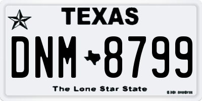 TX license plate DNM8799