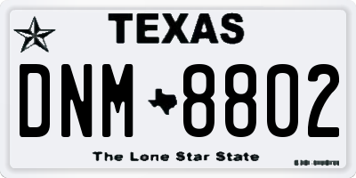TX license plate DNM8802