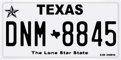 TX license plate DNM8845