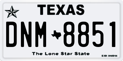 TX license plate DNM8851