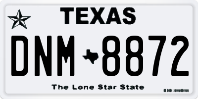 TX license plate DNM8872
