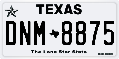 TX license plate DNM8875