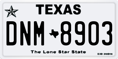 TX license plate DNM8903