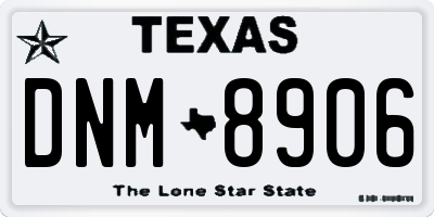 TX license plate DNM8906