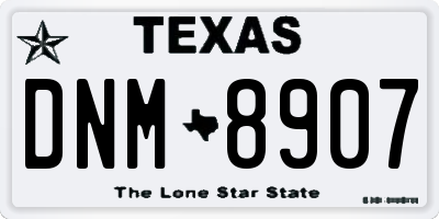 TX license plate DNM8907