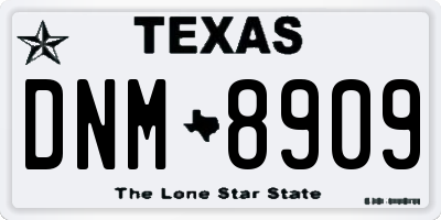 TX license plate DNM8909