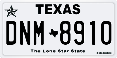 TX license plate DNM8910