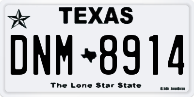 TX license plate DNM8914