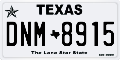 TX license plate DNM8915