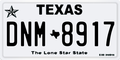 TX license plate DNM8917