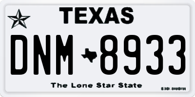 TX license plate DNM8933