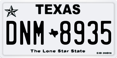 TX license plate DNM8935