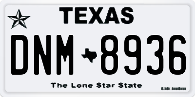 TX license plate DNM8936