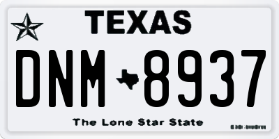 TX license plate DNM8937
