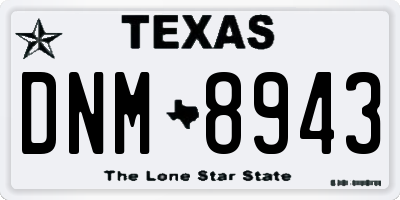 TX license plate DNM8943