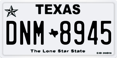 TX license plate DNM8945