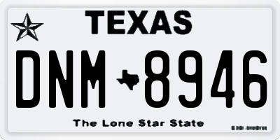 TX license plate DNM8946