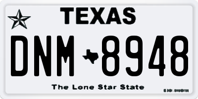 TX license plate DNM8948
