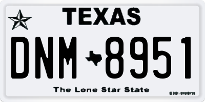 TX license plate DNM8951