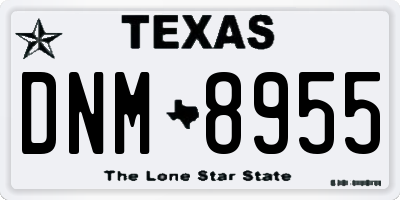 TX license plate DNM8955